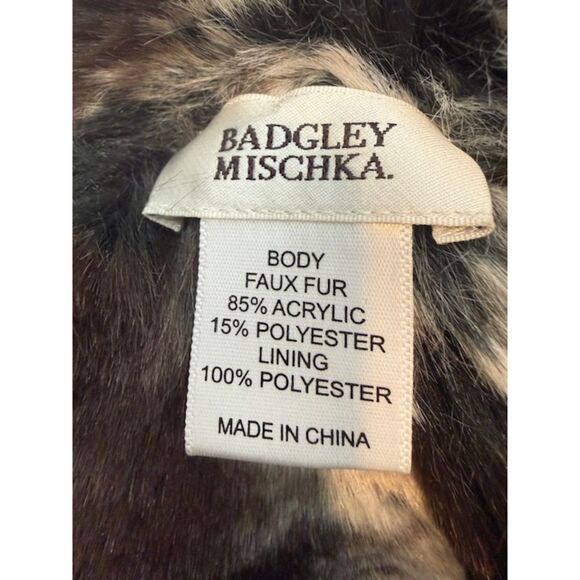 Badgley Mischka Faux Fur Snood Infinity Scarf Neutral Brown - Picture 3 of 5